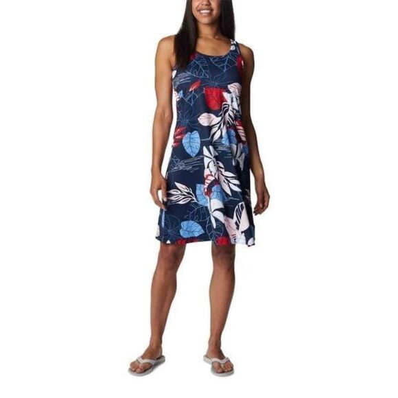 Columbia Women’s PFG Freezer III Dress Collegiate Navy Tropamix Size Medium - Picture 1 of 8